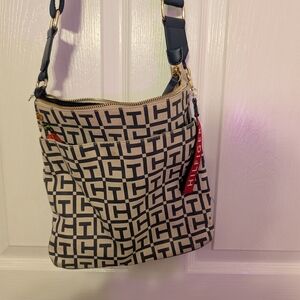 Tommy Hilfiger Navy and White Women's Bag
